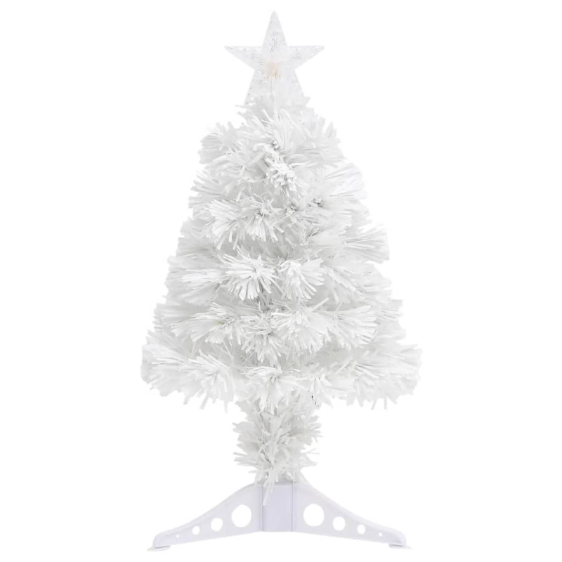 Arbre de Noël artificiel pré éclairé blanc 64 cm fibre optique