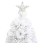 Arbre de Noël artificiel pré éclairé blanc 64 cm fibre optique