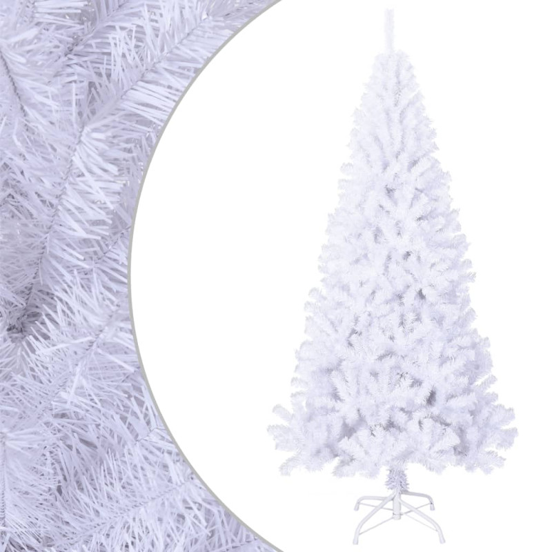 Arbre de Noël artificiel avec branches épaisses blanc 210cm PVC