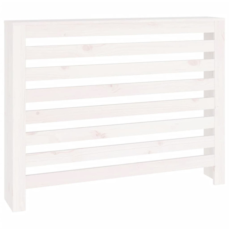 Cache radiateur Blanc 108,5x19x84 cm Bois massif de pin