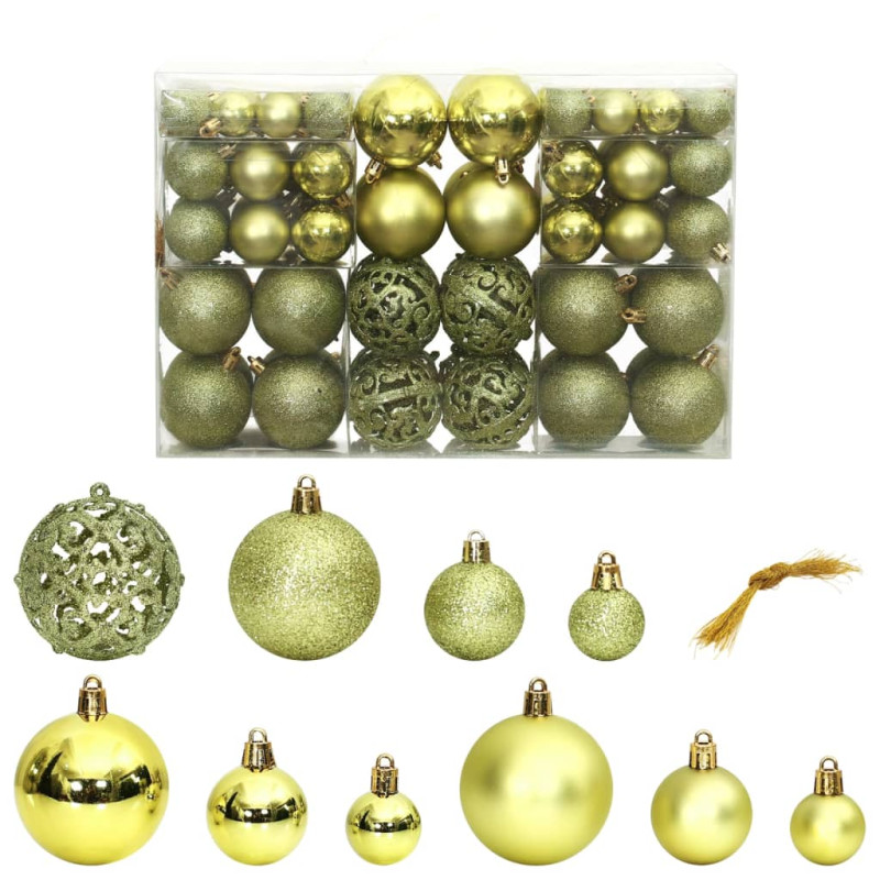 Boules de Noël 100 pcs vert clair 3 4 6 cm