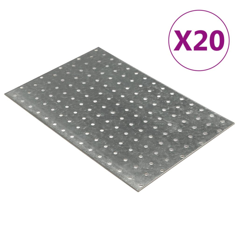 Plaques perforées 20 pcs 2 mm 300x200 mm acier galvanisé