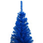 Arbre de Noël artificiel pré éclairé et boules bleu 120 cm PVC