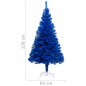 Arbre de Noël artificiel pré éclairé et boules bleu 120 cm PVC