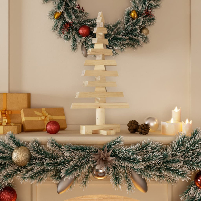 Arbre de Noël en bois pour décoration 60 cm bois massif de pin