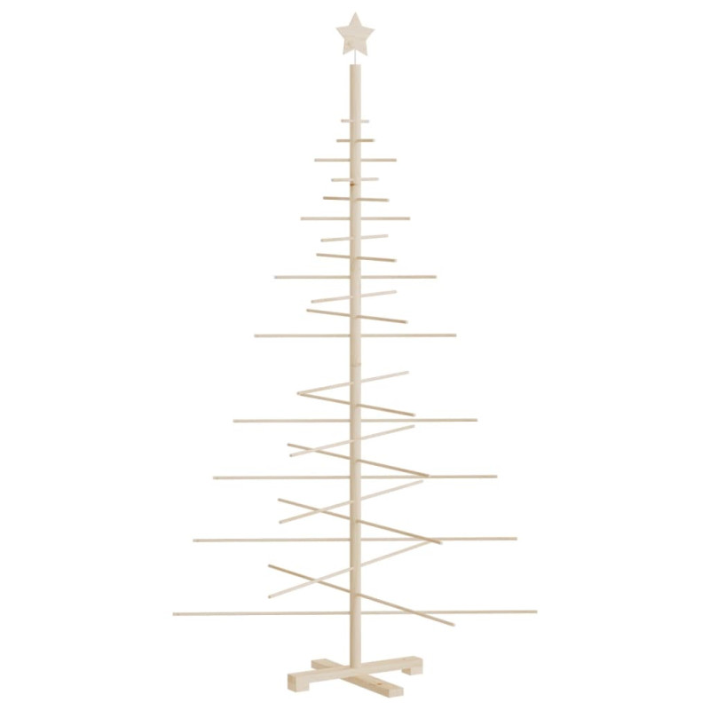 Arbre de Noël en bois pour décoration 180 cm bois massif de pin