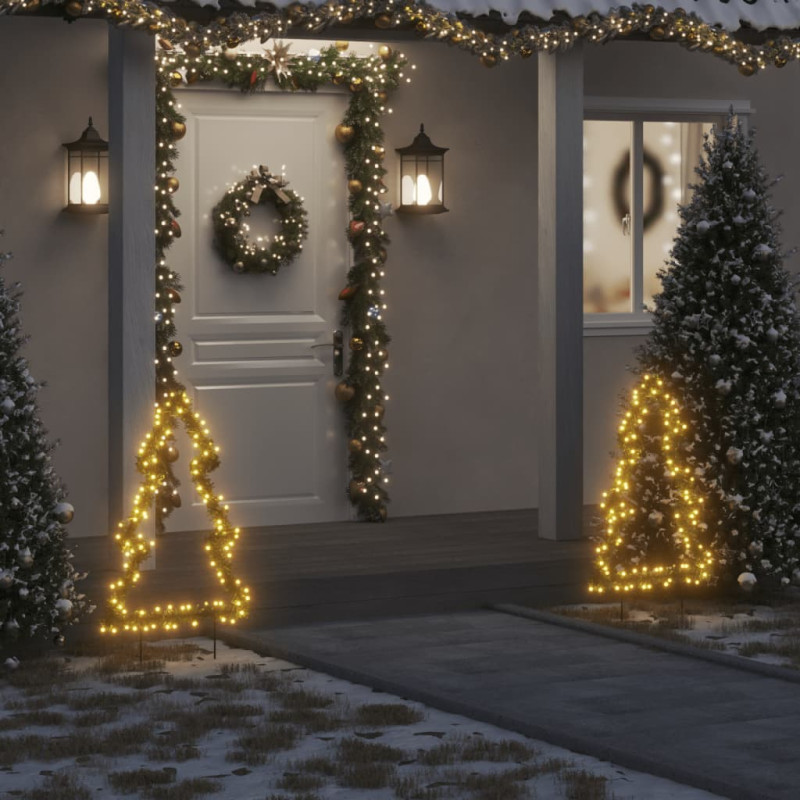 Décoration lumineuse arbre de Noël avec piquets 115 LED 90 cm