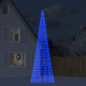 Arbre de Noël lumineux sur mât de drapeau 1534 LED bleu 500 cm