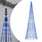 Arbre de Noël lumineux sur mât de drapeau 1534 LED bleu 500 cm