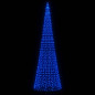 Arbre de Noël lumineux sur mât de drapeau 1534 LED bleu 500 cm