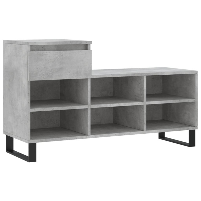 Armoire à chaussures Gris béton 102x36x60 cm Bois d ingénierie