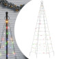 Arbre de Noël lumineux sur mât de drapeau 200 LED coloré 180 cm