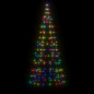 Arbre de Noël lumineux sur mât de drapeau 200 LED coloré 180 cm