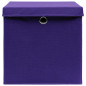 Boîtes de rangement avec couvercles 4 pcs 28x28x28 cm Violet