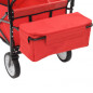 Chariot à main pliable avec toit Acier Rouge