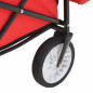 Chariot à main pliable avec toit Acier Rouge