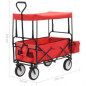 Chariot à main pliable avec toit Acier Rouge