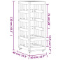 Porte bûches avec roulettes blanc 40x49x110 cm bois massif pin