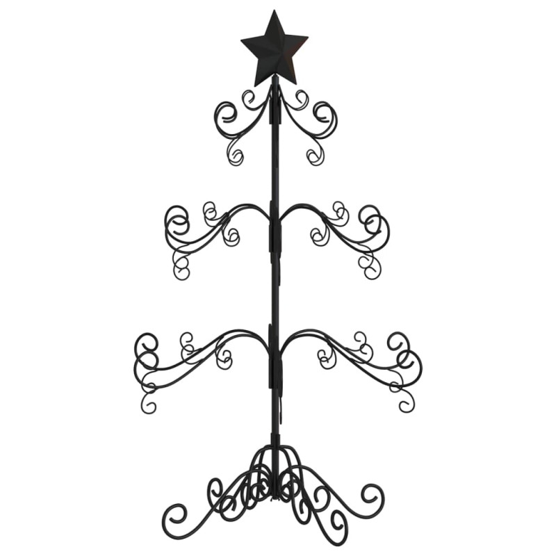 Arbre de Noël en métal pour décoration noir 90 cm