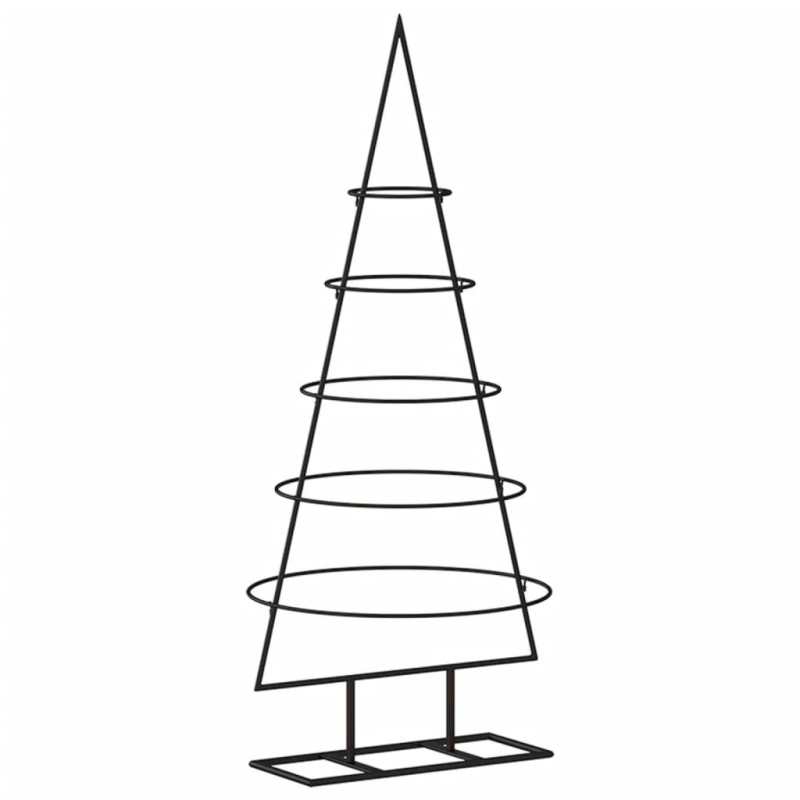 Arbre de Noël en métal pour décoration noir 90 cm