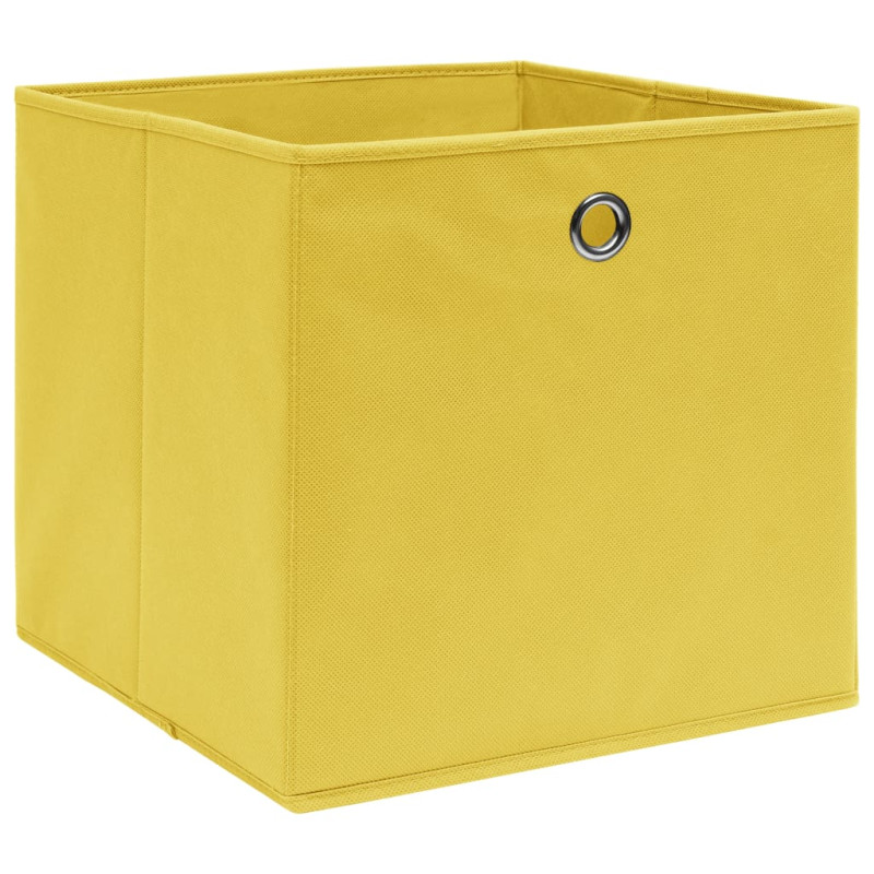 Boîtes de rangement 10 pcs Tissu intissé 28x28x28 cm Jaune