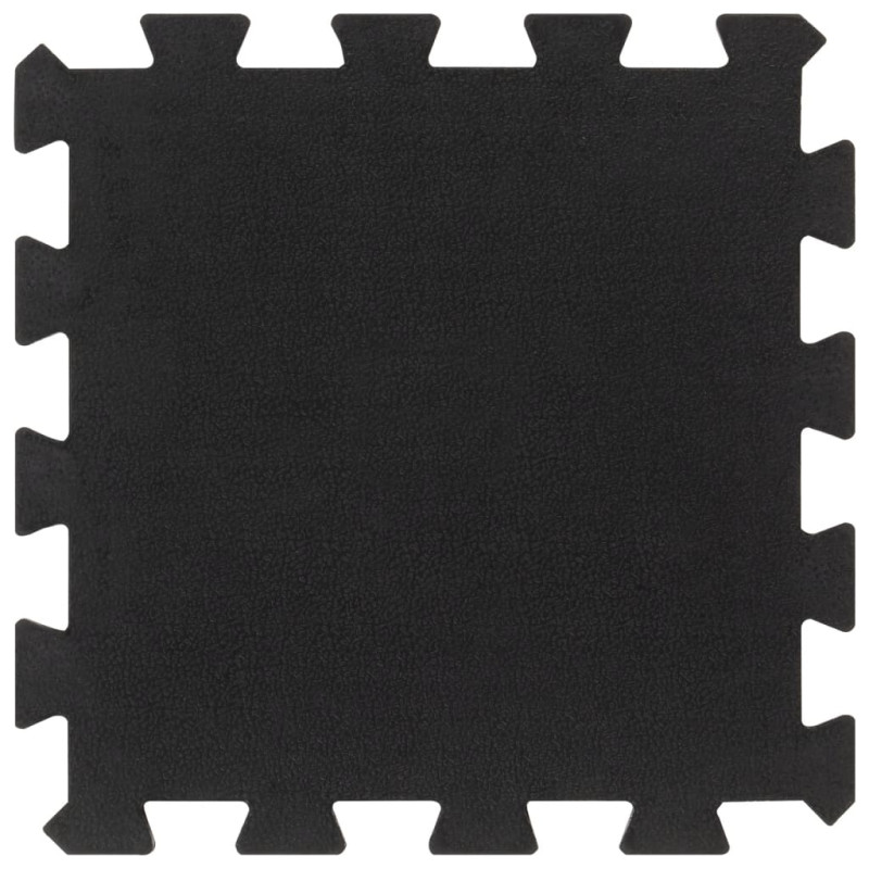 Carreaux de sol caoutchouc 4 pcs noir 16 mm 30x30 cm