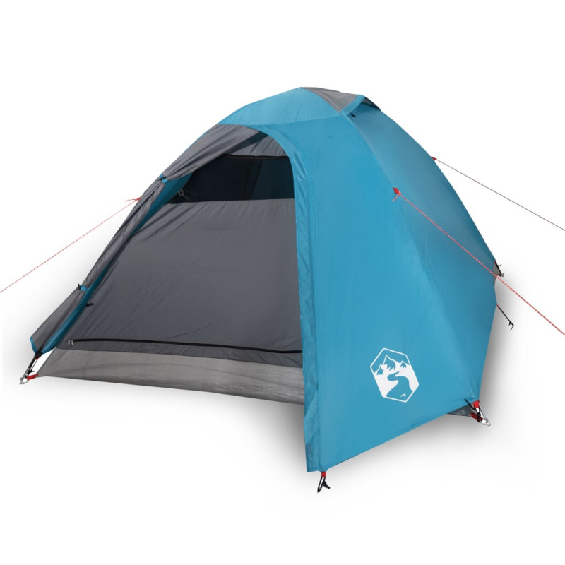 Tente de camping à dôme 3 personnes bleu imperméable