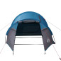 Tente de camping tunnel 3 personnes bleu imperméable