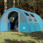 Tente de camping tunnel 4 personnes bleu imperméable