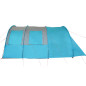 Tente de camping tunnel 4 personnes bleu imperméable