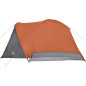 Tente de camping avec porche 4 personnes orange imperméable