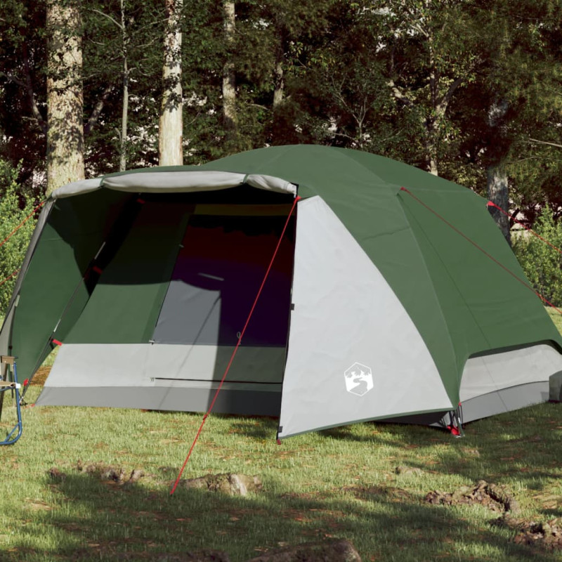 Tente de camping avec porche 4 personnes vert imperméable