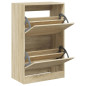 Armoire à chaussures chêne sonoma 60x34x96,5 cm bois ingénierie