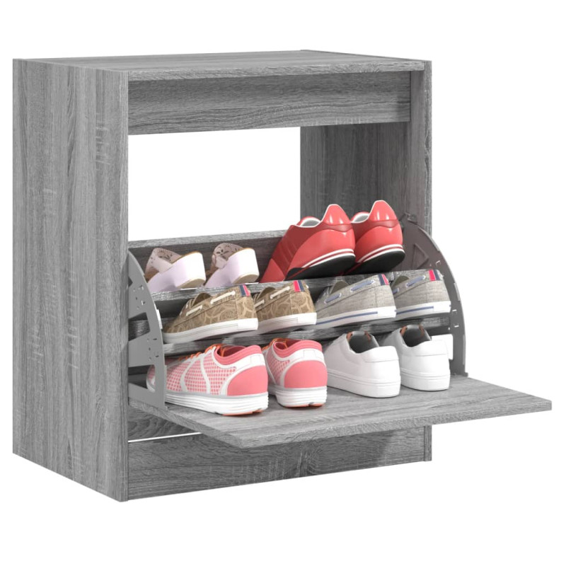 Armoire à chaussures sonoma gris 60x42x69 cm bois d ingénierie