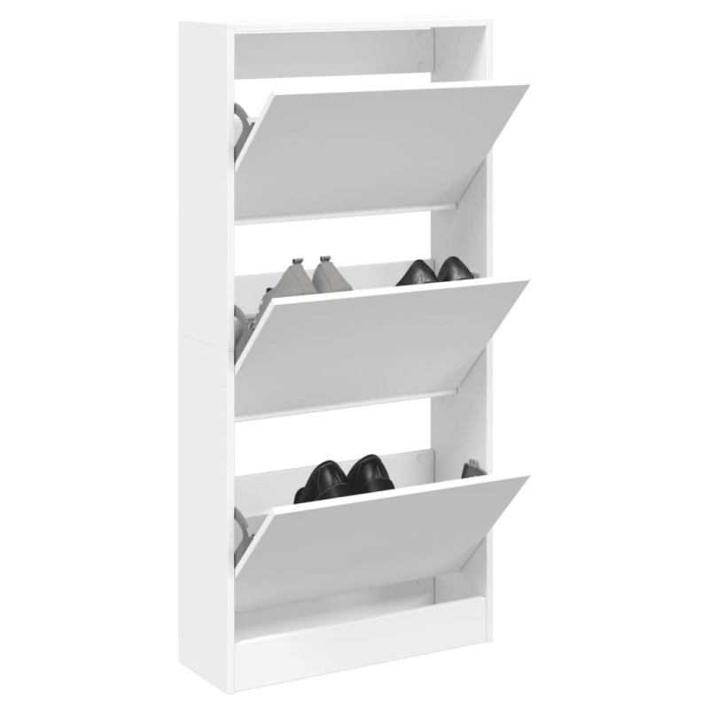 Armoire à chaussures blanc 60x21x125,5 cm bois d ingénierie