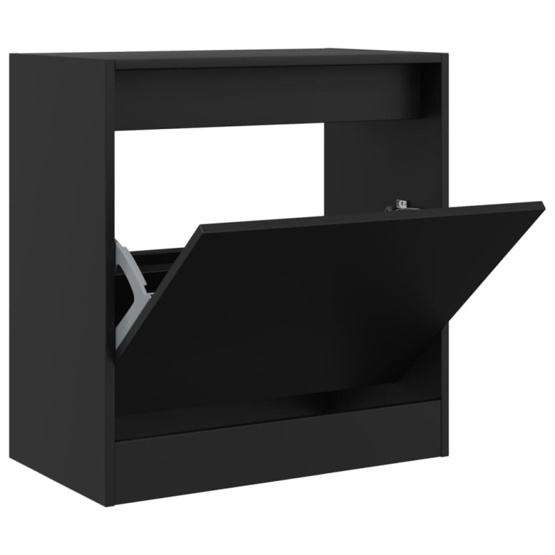 Armoire à chaussures noir 60x34x63,5 cm bois d ingénierie