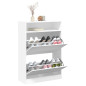 Armoire à chaussures 2 tiroirs rabattables blanc 80x34x116 cm