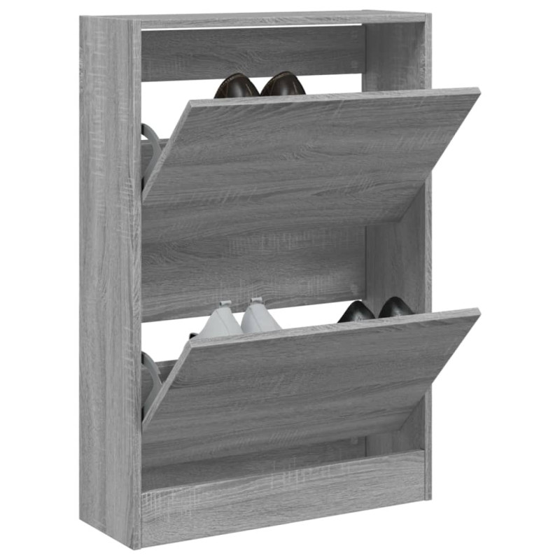 Armoire à chaussures sonoma gris 60x21x87,5 cm bois ingénierie