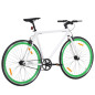 Vélo à pignon fixe blanc et vert 700c 55 cm