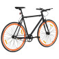 Vélo à pignon fixe noir et orange 700c 59 cm