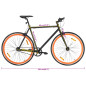 Vélo à pignon fixe noir et orange 700c 59 cm