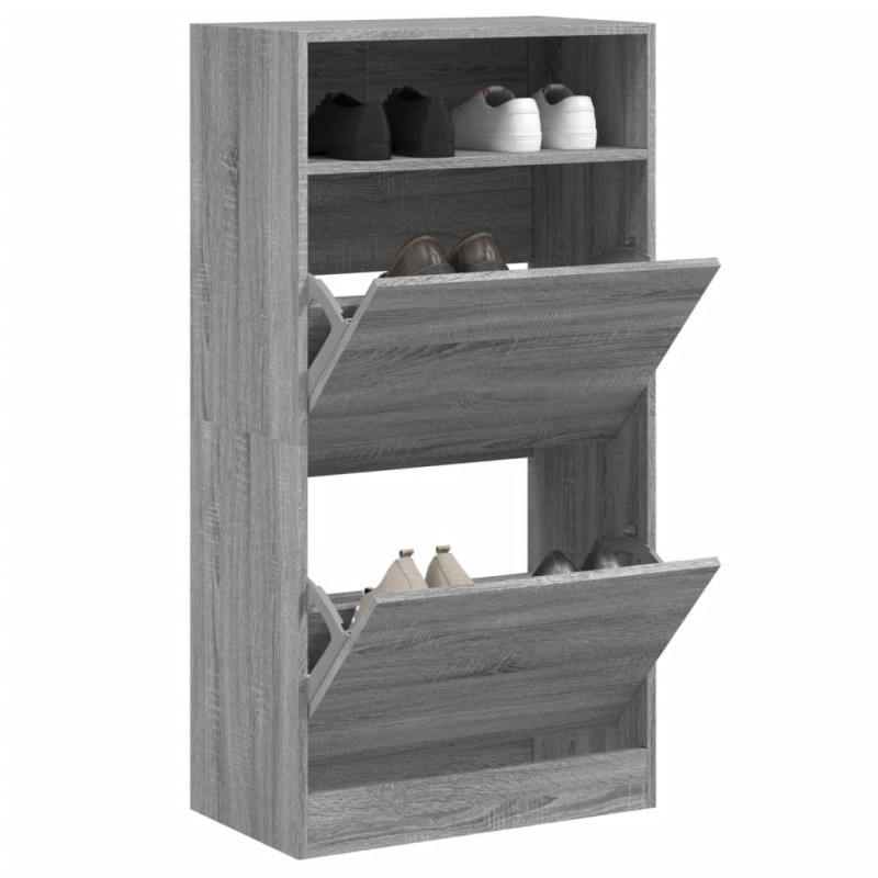 Armoire à chaussures Sonoma gris 60x34x116 cm Bois d ingénierie