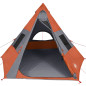 Tente de camping tipi 7 personnes orange imperméable