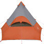 Tente de camping tipi 7 personnes orange imperméable