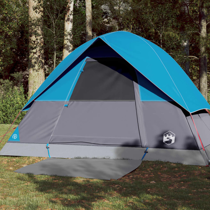 Tente de camping à dôme 3 personnes bleu imperméable