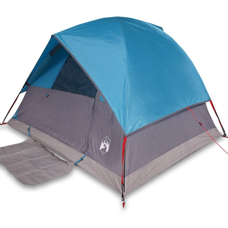 Tente de camping à dôme 3 personnes bleu imperméable