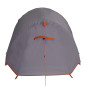 Tente de camping tunnel 3 personnes gris et orange imperméable