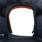 Tente de camping tunnel 3 personnes gris et orange imperméable