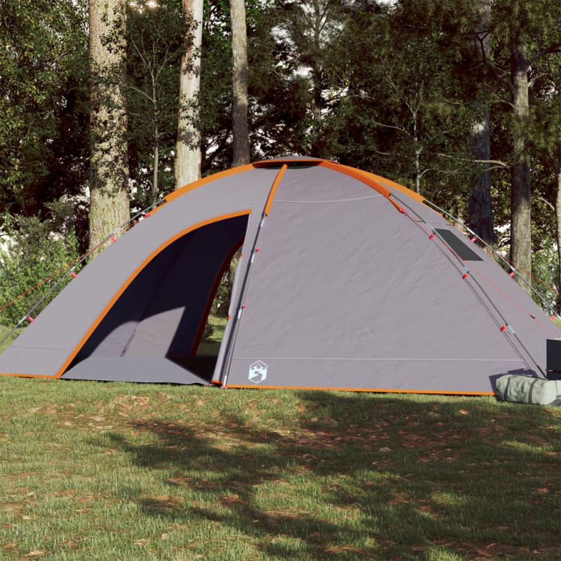 Tente de camping 8 personnes orange imperméable