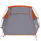 Tente de camping tunnel 2 personnes gris et orange imperméable